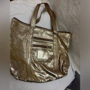 Coach, gold metallic med sized handbag